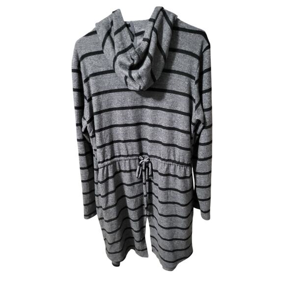 COA Gray and Black Striped Open Front Cardigan/Jacket with Hood - XL - Picture 2 of 10